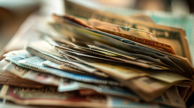 A wallet full of coupons, highlighting the variety available to shoppers