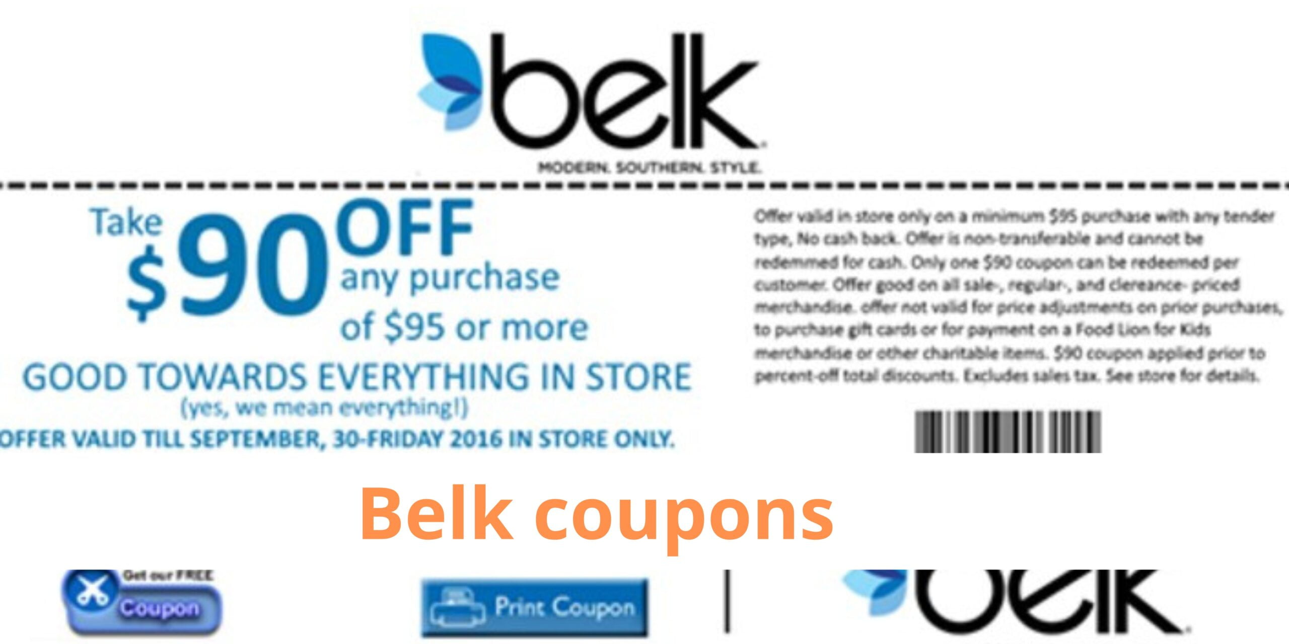 Belk coupons