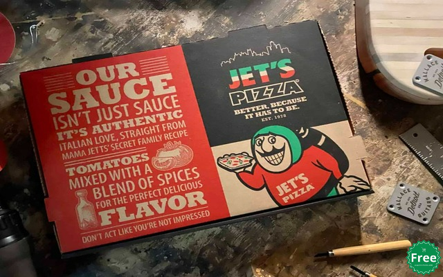 A Jet's Pizza box