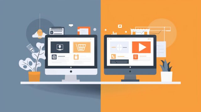 A before-and-after comparison of website designs, demonstrating how a well-designed website can enhance user experience and build trust