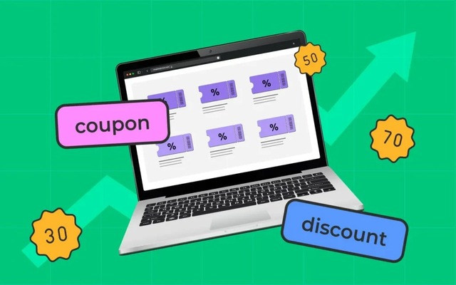 A computer screen displaying various online coupon websites