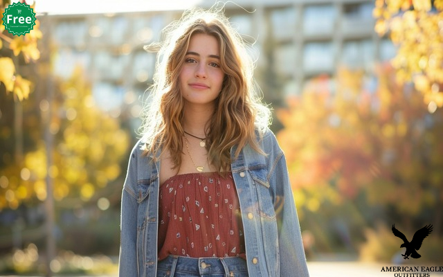 A confident student wearing American Eagle clothes