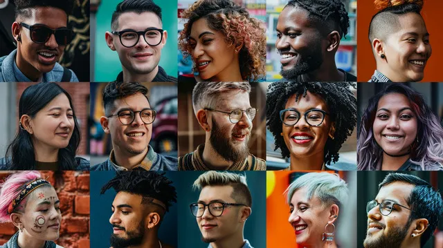 A diverse group of people showcasing the beauty and diversity of 2024 haircut trends