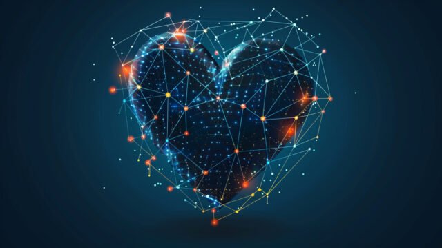 A heart-shaped graph showing the HEART framework metrics.