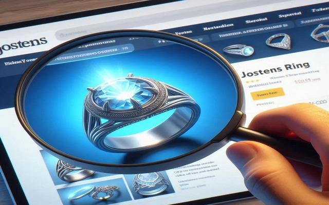 A magnifying glass inspecting a Jostens product page, symbolizing the search for hidden savings opportunities