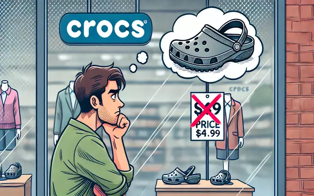 A person dreaming of affordable Crocs