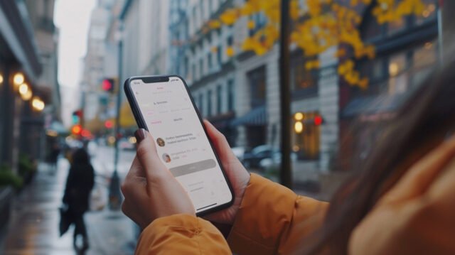 A person holding a phone with a notification about a trending topic