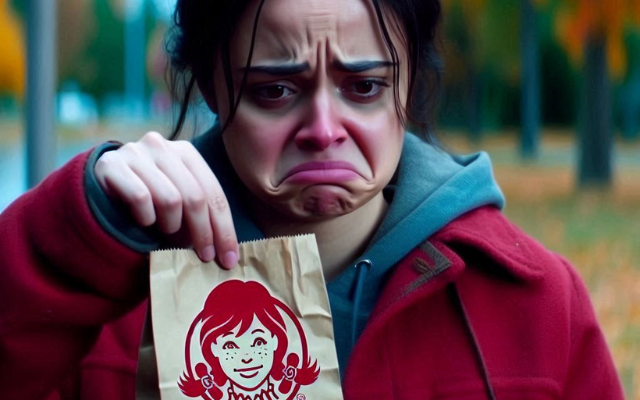 A person looking disappointed after a Wendy's promo codes fails