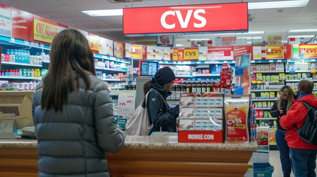 A person using a competitor's ad to price match at CVS