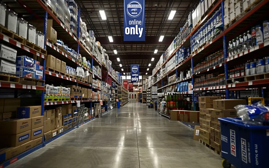 Screenshot of the Lowe's website showing a banner advertising online-only deals and flash sales