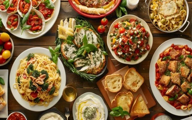 A selection of Olive Garden entrees, showcasing the diversity of the menu