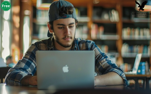 A student entering the American Eagle discount code online