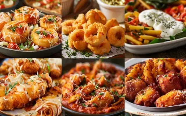 A tempting array of Olive Garden appetizers.