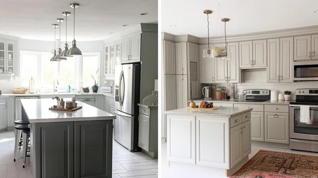 Before-and-after images of a transformed with Home Depot paint