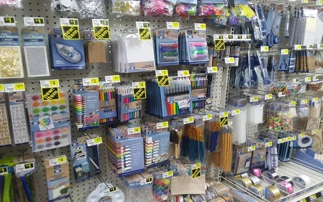 Craft supplies from a dollar store