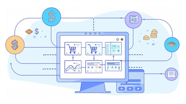 Diagram illustrating the core features of a deal-hunting browser extension.