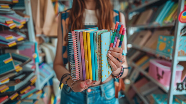 Finding useful school supplies at the dollar store