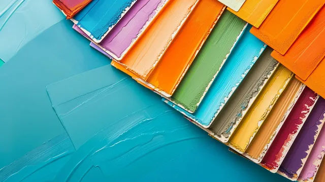 Home Depot paint swatches in various colors