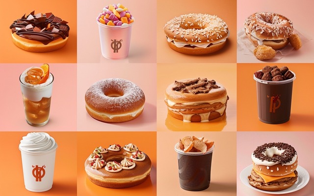 Illustration: Collage of different Dunkin' dishes