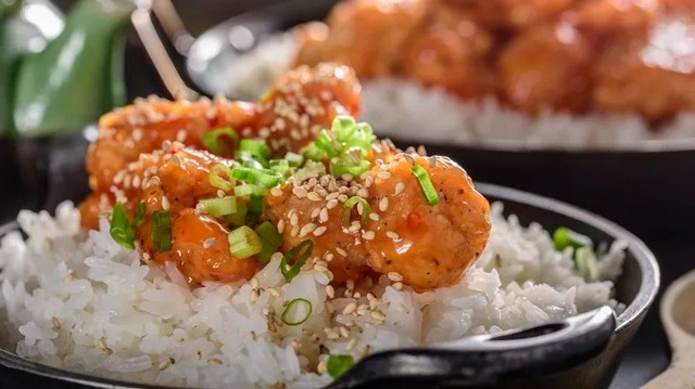 Illustration: Orange Chicken on rice