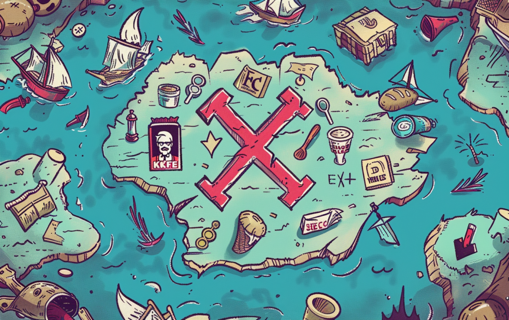 KFC coupon treasure map