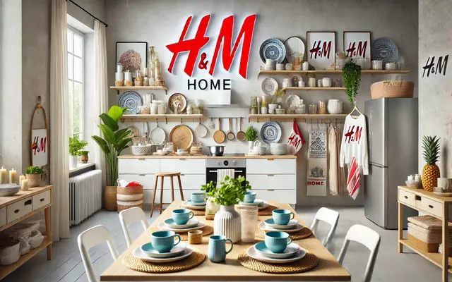 Kitchen and dining area decorated with H&M Home products