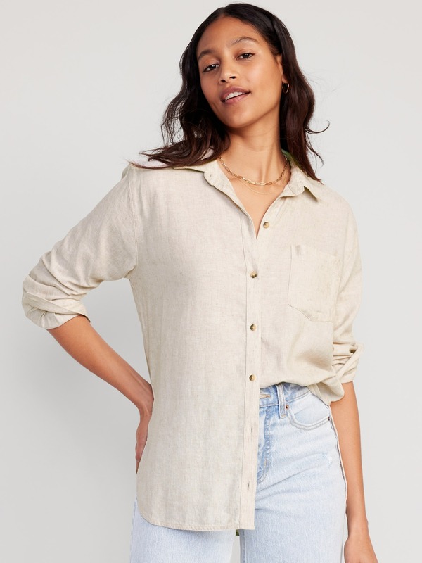 Linen Boyfriend Shirt old navy