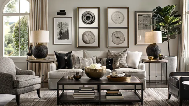 Living room decorated with Home Depot décor items