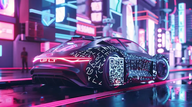 Lyft autonomous vehicle with a QR code promo code