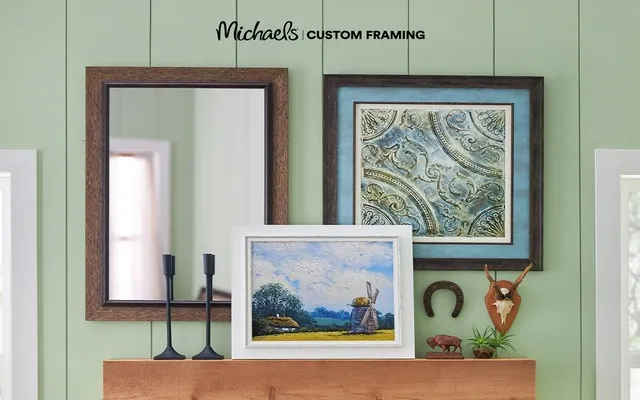 Michaels custom framing coupon and a framed artwork