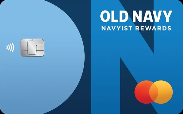 person holding an Old Navy Navyist Rewards credit card