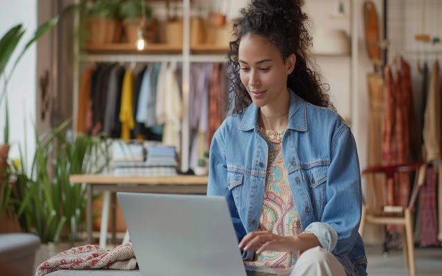 person browsing the Old Navy website on their laptop