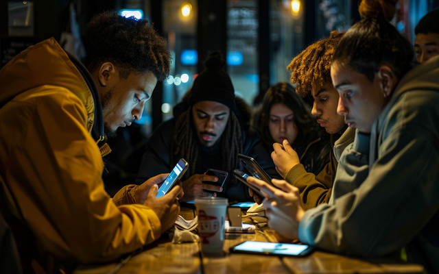 People discussing Tracfone in a community setting