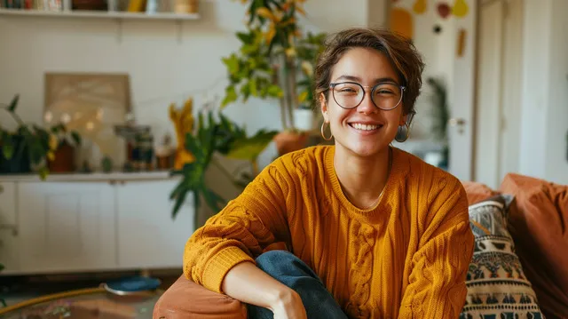 Person enjoying their transformed living space