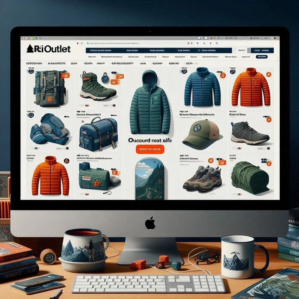 REI Outlet webpage displaying discounted outdoor products