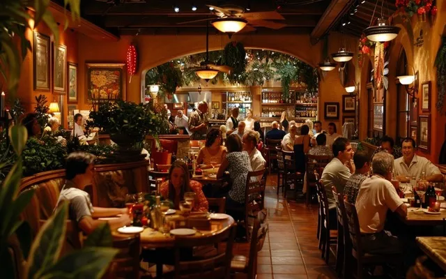 The warm and inviting ambiance of Olive Garden.