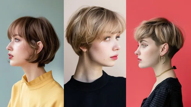 Three trendy pixie haircuts