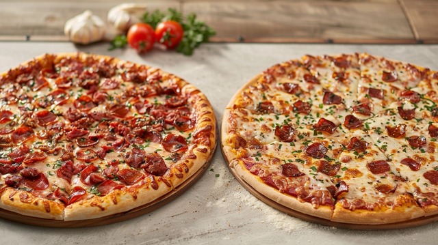 illustration:Two Marco's pizzas side-by-side, showcasing a BOGO deal